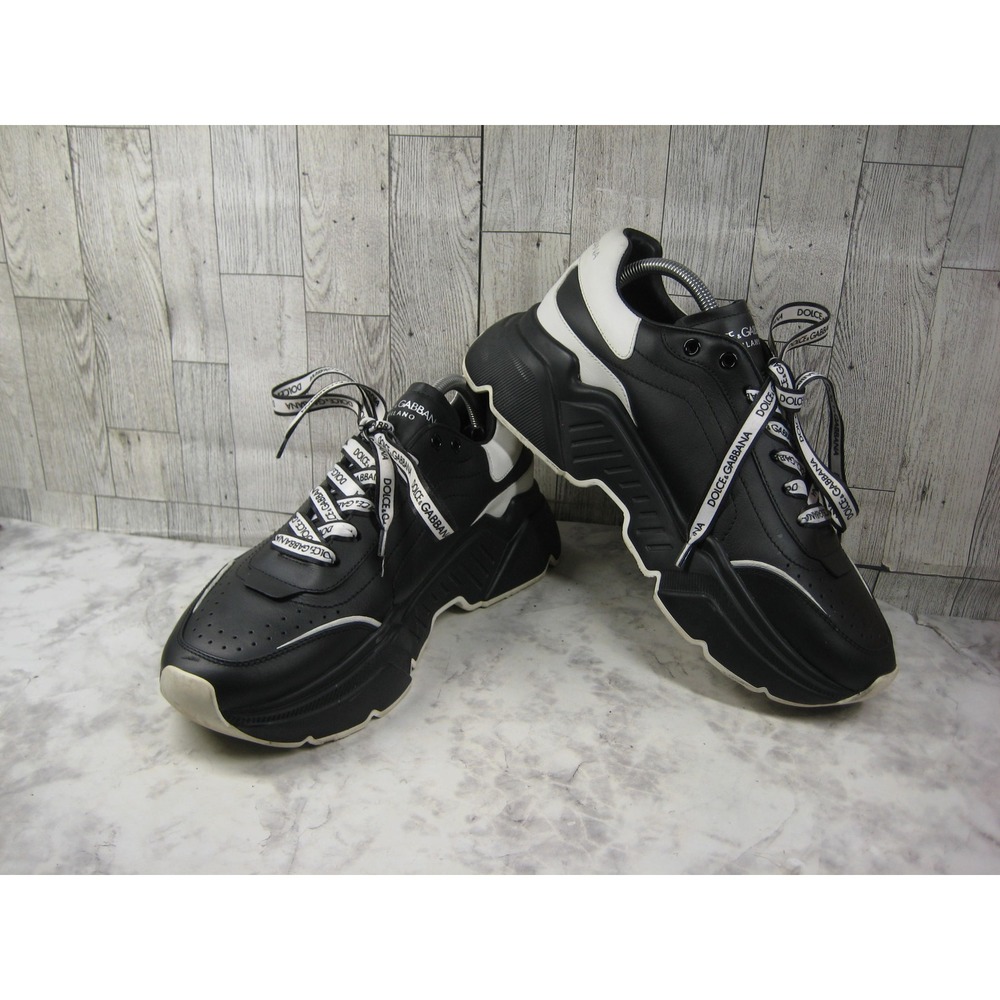 Dolce & Gabbana Daymaster Chunky Low Sneakers Men 8M Fashion Shoes Black Leather